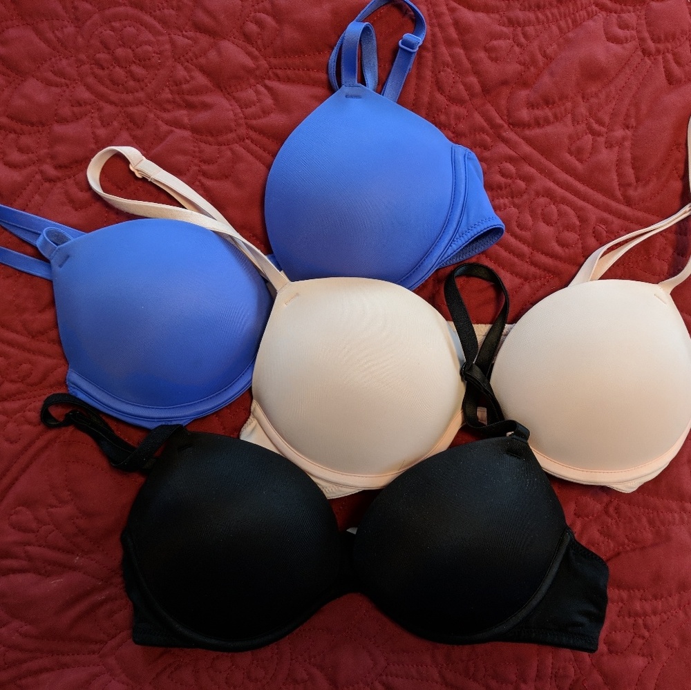 3 VS Pink Push up Bras